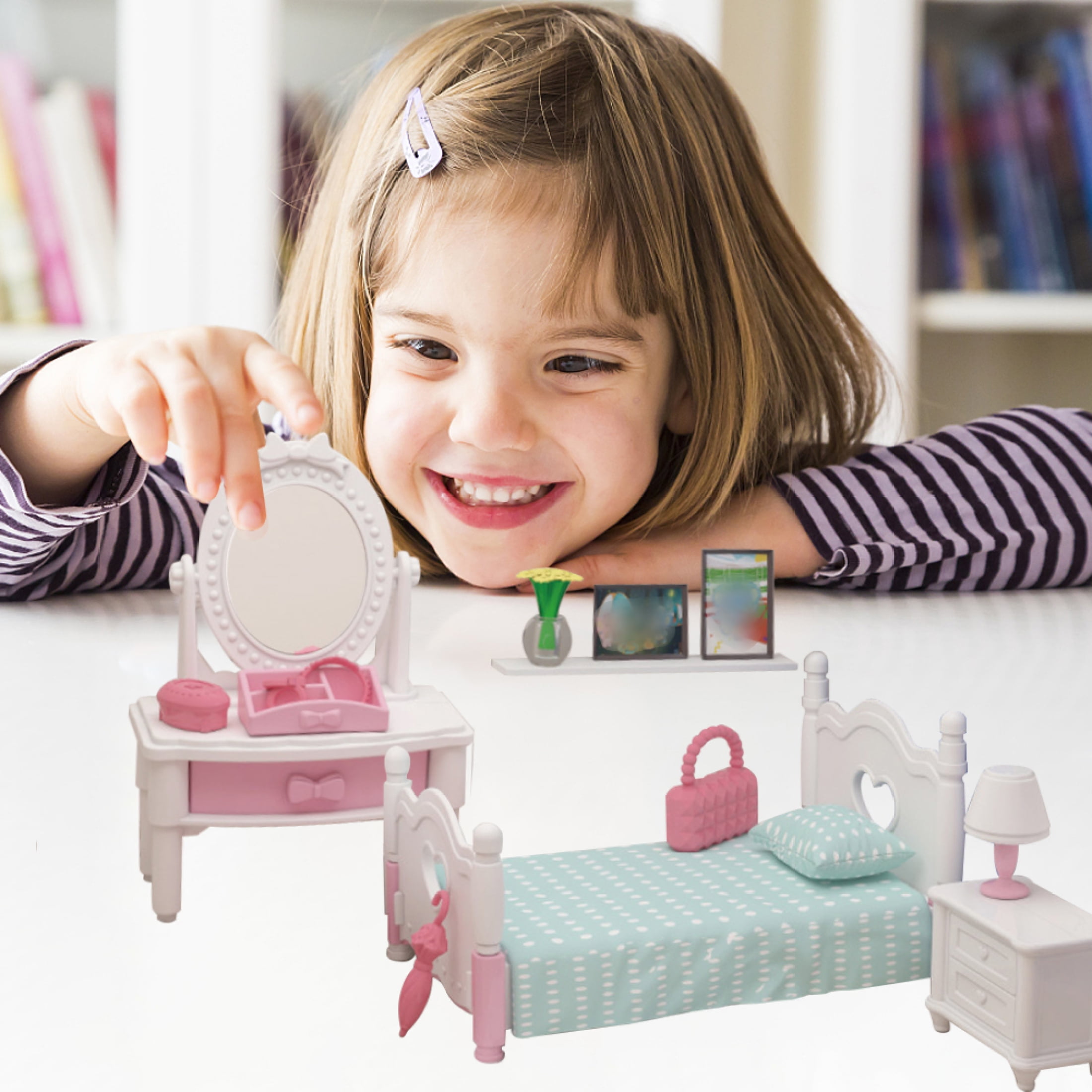 EUBUY Dollhouse Mini Home Model Set Miniature Scene Accessories Doll