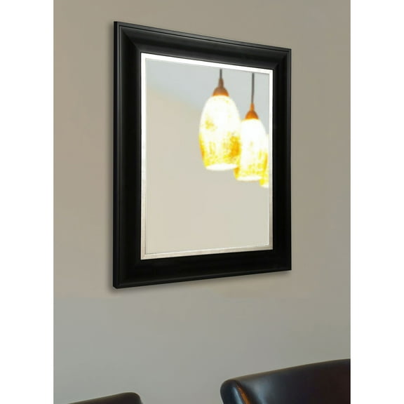 Rayne Stately Black and Aged Silver Wall Mirror - (Small Medium)