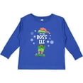 thumbnail image 3 of Inktastic Funny Christmas I'm the Boss Elf with Shoes and Hat Boys or Girls Long Sleeve Toddler T-Shirt, 3 of 5
