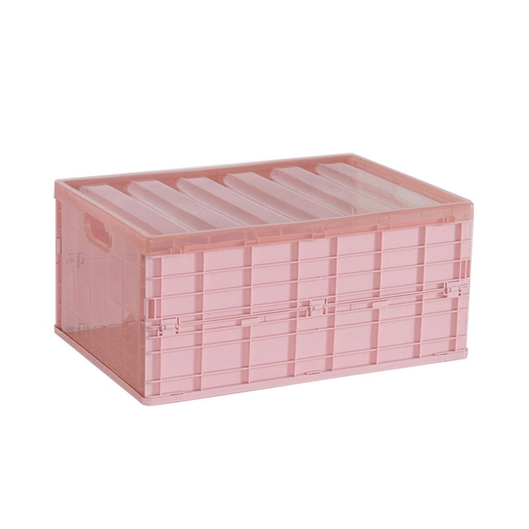 Nuolux Plastic Storage Case Multifunctional Portable Foldable Car Storage Box Home Wardrobe Storage Organizer - Size S (Pink), Size: 21