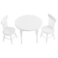 thumbnail image 6 of Wooden Round Table Set Tiny Homes Figurine Dining Room Office Child White, 6 of 8