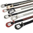thumbnail image 6 of Women Adjustable Glitter Studded Bling Crystal Waistband Rhinestone Belt PU Leather 3, 6 of 7