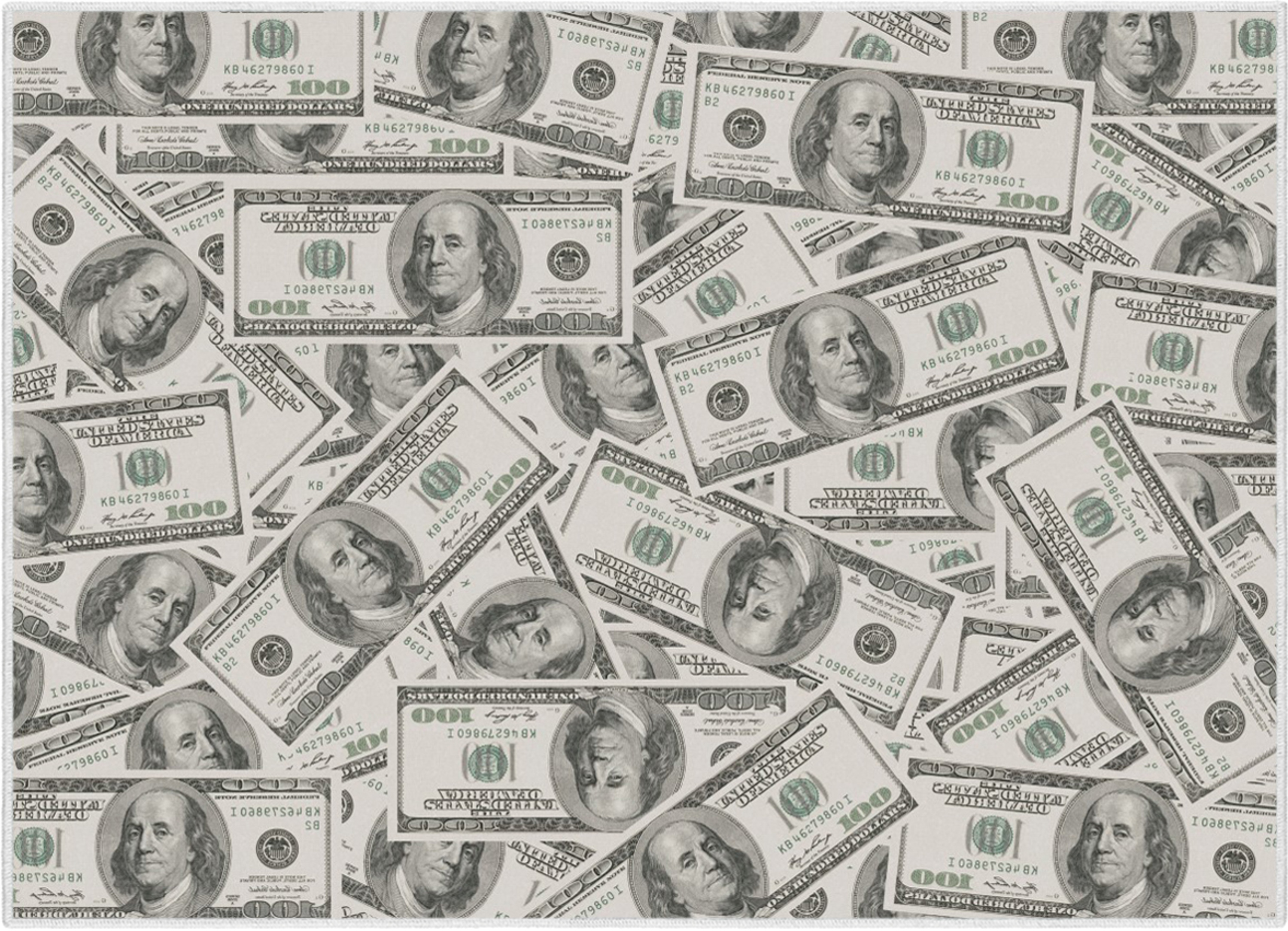 Well Woven Money Dollar Front 2006A Modern Modern Green 5' x 7' Area Rug
