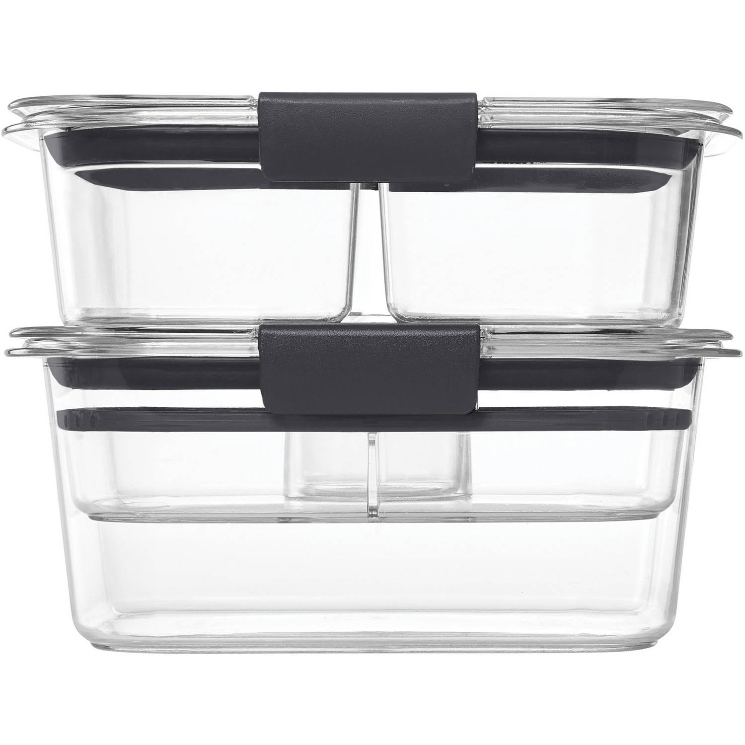 Rubbermaid 10-Piece Brilliance Food Storage Containers with Lids for Lunch,  Meal Prep, and Leftovers, Dishwasher Safe, 1.3-Cup, Clear/Grey 