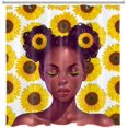 thumbnail image 1 of Rideau de Douche Imprimé Fille Noire avec Tournesols Rideaux de Douche avec Crochets 180*200 cm, 1 of 5