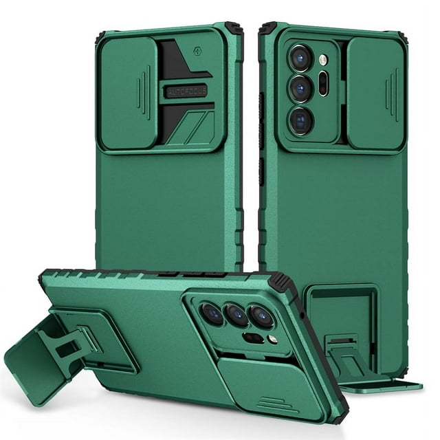 For Samsung Galaxy Note20 Ultra Case Armor Kickstand Phone Case For Samsung Note20Ultra Note 20 Slide Camera Protect Back Cover dark green For Galaxy Note 20