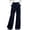 Navy #10, variant on Women's Irregular Ruffle Trim Corduroy Wide Leg Pants, High Waist Casual Flared Trousers with Pockets for Fall Winter 2XL