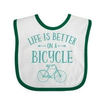 Inktastic Life's Better on a Bicycle Girls Baby Bib
