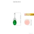 thumbnail image 3 of ANGARA Natural Oval Emerald Solitaire Pendant with Trio Diamond in 14K White Gold for Women (Size-6x4mm) | May Birthstone, Birthday, Anniversary, Jewelry Gift for Women | Natural Emerald Necklace, 3 of 7