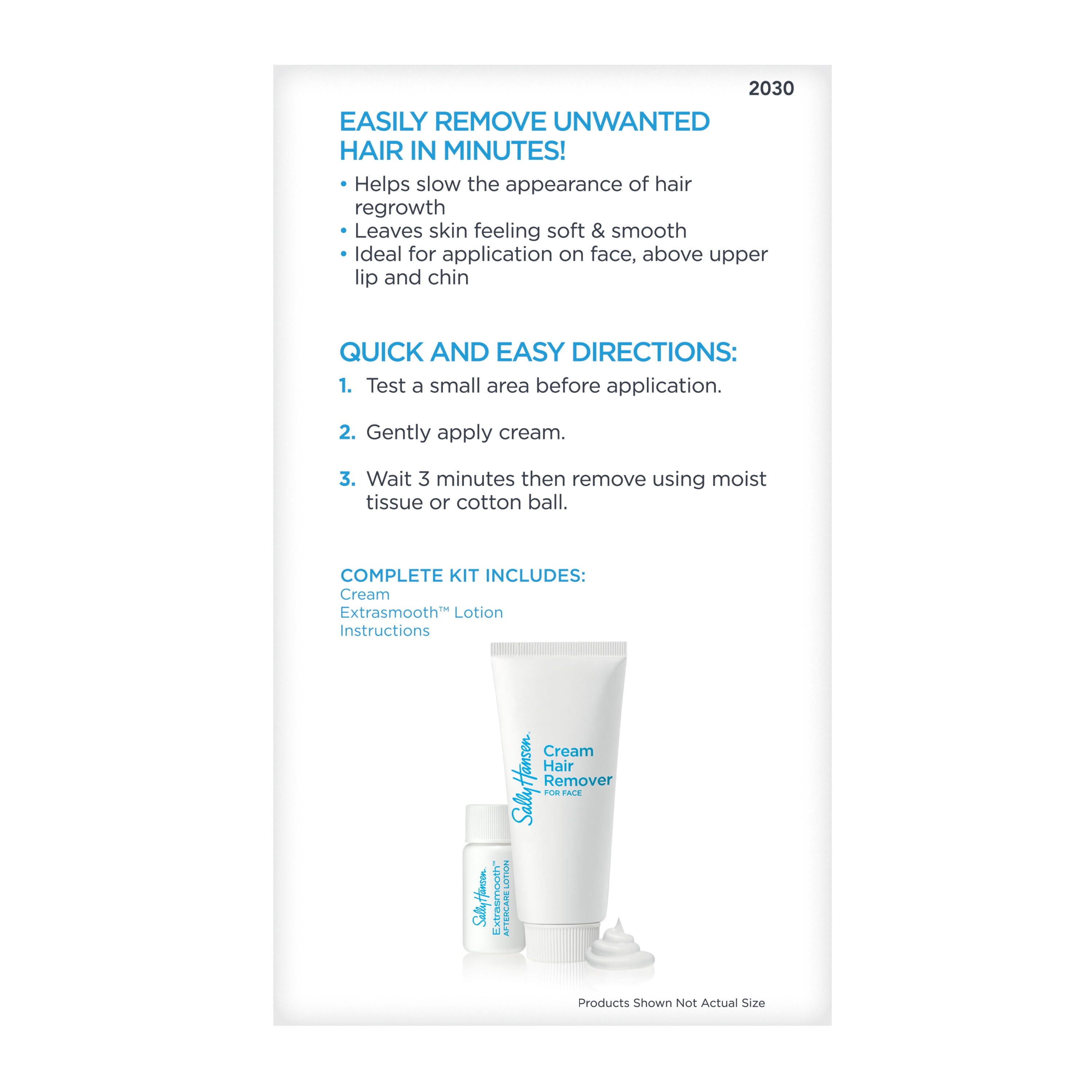 Sally Hansen Cream Hair Remover for Face, Vegan Formula, Dermatologist-Tested, Easy to Use