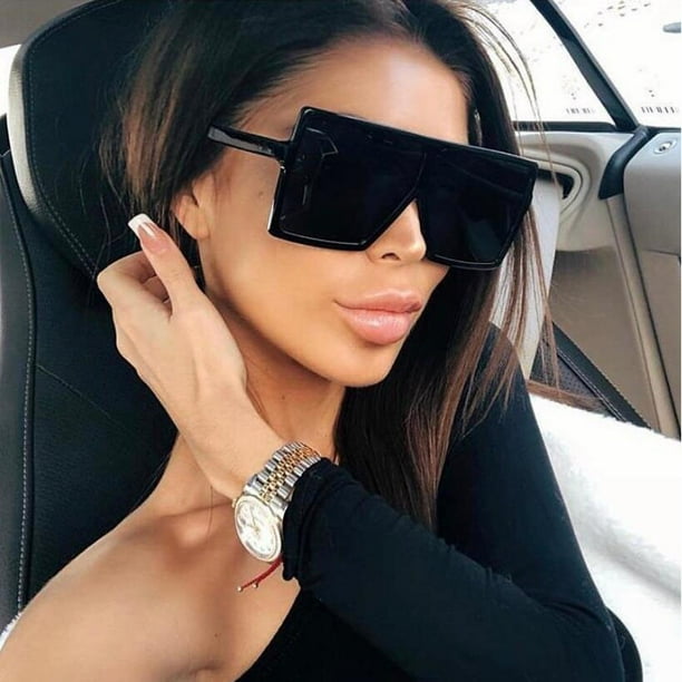 Gafas De Sol De Gran Tamano Para Mujer Marco Grande Cuadrado Hombres Marca Disenadorpangjing Walmart en linea