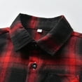 thumbnail image 6 of NOLDARES Toddler Boy Flannel Plaid Shirt Kids Long Sleeve Button Up Jacket Lapel Pocket Top Regular Fit Casual Fall Clothes(Z3-Red,12-18 Months), 6 of 7