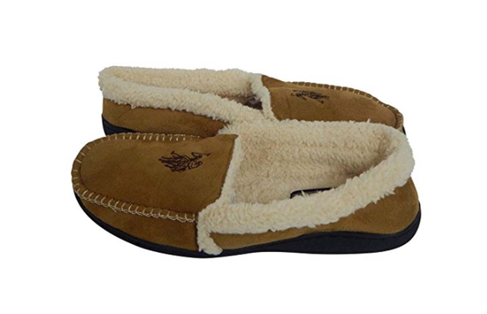 mens moccasin slippers size 15
