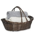 thumbnail image 4 of Dark Brown Stain Shopper Wicker Basket 22in, 4 of 4