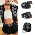 thumbnail image 4 of Studded Belt Women Y2K Spike Belts Black Girl Woman Stud Punk Waist Belt for Halloween Cosplay, 4 of 6