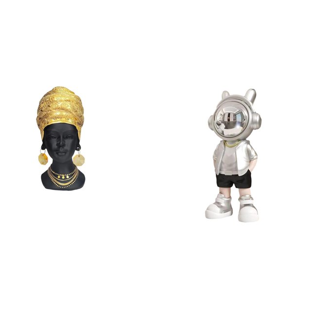 Estatua de mujer africana,Estante de oficina con estatua de mujer africana,Adorno de figura de resina delicado para el hogar,Figura de escritorio,Estante con estatua de astronauta para