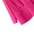 thumbnail image 6 of Herrnalise Womens Casual Blazers Open Front Long Sleeve Work Office Jackets Blazer Solid Color Lapel Collar Jacket Hot Pink,S, 6 of 7