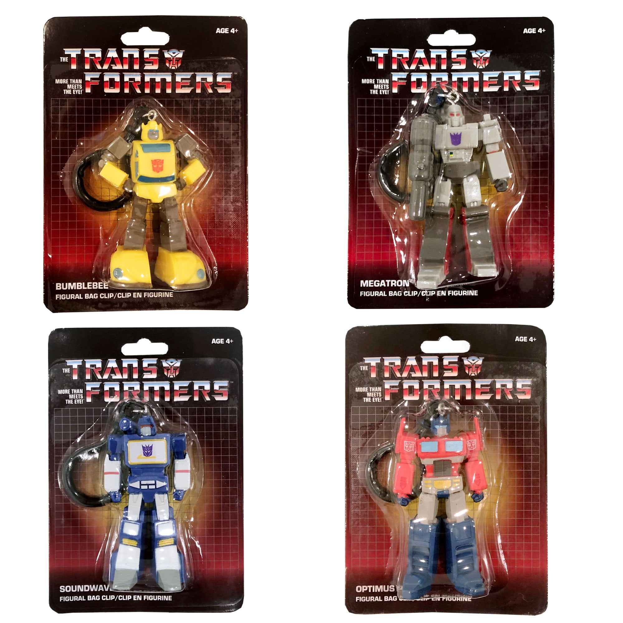 Transformers G1 Keychain Lot of 3 Bag Clips Optimus Prime Megatron Bumblebee