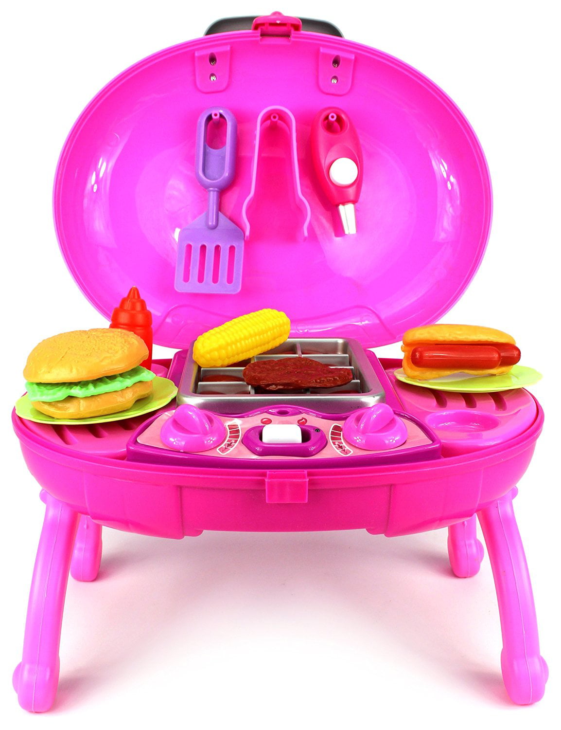Velocity Toys Barbecue BBQ Grill Children's Kid's Pretend Play Toy Kitchen & Food Play Set w/ Lights, Sounds Walmart.com