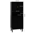 thumbnail image 4 of 4-door Black Storage Cabinet - Tempered Glass Door, Adjustable For Living Room & Bedroom With Shelves,, 4 of 7
