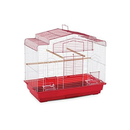 Prevue Produits pour Animaux SP50041 Cage à Oiseaux Style Grange, Rouge/blanc