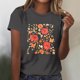 thumbnail image 3 of Tops Cortos para las Mujeres Blusas Impresas Manga Corta Cuello Redondo, Tops de Blusa para las Mujeres Primavera Verano Casual, 3 of 4
