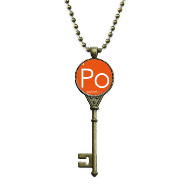 Quimica elementos periodo cuadro semimetal Polonio po Llavero Collar Colgante Bandeja Cadena Embellecida Unbranded M