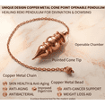 thumbnail image 6 of Unique Design Copper Metal Cone Point Openable Pendulum. Healing Reiki Pendulum For Divination and Dowsing, 6 of 7