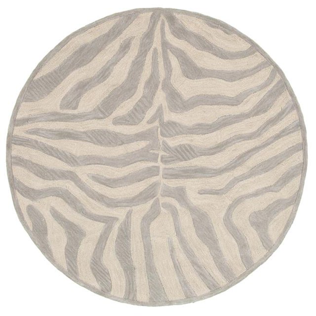 LR Resources FASHI02510TAU80RD Tapis Rond de Mode 8 Pieds, Taupe & Argent