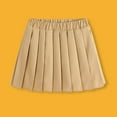 thumbnail image 5 of Curenmufel School Uniform Skirts for Girls Trendy Elastic High Waist Pleated Skorts with Shorts Kids Preppy Cute Clothes 2T 3T 4T 5T 6-18 Years (Khaki,17-18 Years), 5 of 9