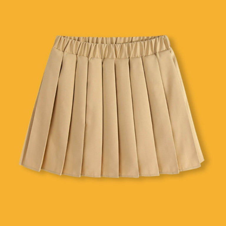 Girls Double Layer Pleated Skirt Modesty Shorts Built-In Girls Double Layer Pleated Skirt Modesty Shorts Built-In