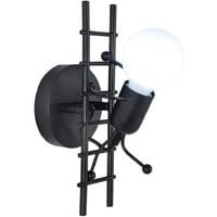Lámpara de pared para interior de hierro para personas pequeñas, lámpara de pared industrial moderna, lámpara de pared de estilo simple para sala de estar, pasillo, dormitorio, 220 V, bombilla E27 no JAMW Sencillez