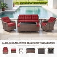 thumbnail image 5 of PARKWELL 6 Pieces Outdoor Patio Furniture Set,Luxury 6" Thick Conversation Set with Swivel Glider Chairs,All-Weather Seating Furniture Set for Backyard Deck, Brown/Red, 5 of 17