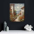 thumbnail image 4 of COMIO Italy Town Painting Tuscany Wall Art Streets of Mediterranean Towns Canvas Prints Landscape Picture Framed Ready to Hang Farmhouse Decor, 4 of 4
