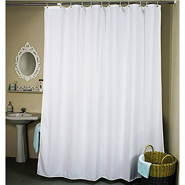 Ufelicity Stall Size Shower Curtain Solid Design Elegant White