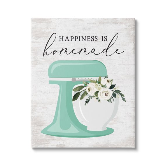 Stupell Industries Happiness is Handmade Phrase Food & Beverage Painting Gallery Wrapped Canvas Print Wall Art, 16 x 20