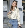 thumbnail image 4 of Zeagoo Blouses for Women Dressy Casual Long Sleeve Stain Silk Button Down Shirts Busines Dressy Fall Top, 4 of 6
