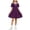 Purple, variant on Girls Back To School Uniform Dress Lapel Puff Short Sleeve Cute Print Dresses Casual Loose Trendy Summer Wear (1 Years, Purple)