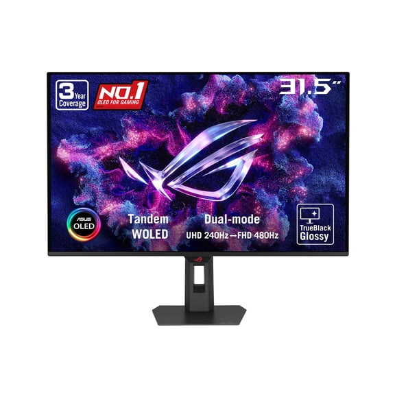 ASUS ROG Strix OLED 32" 4K TrueBlack Glossy Tandem WOLED Gaming Monitor (XG32UQWMS) - Dual Mode (4K@240Hz, FHD@480Hz), 0.03ms, G-SYNC Compatible