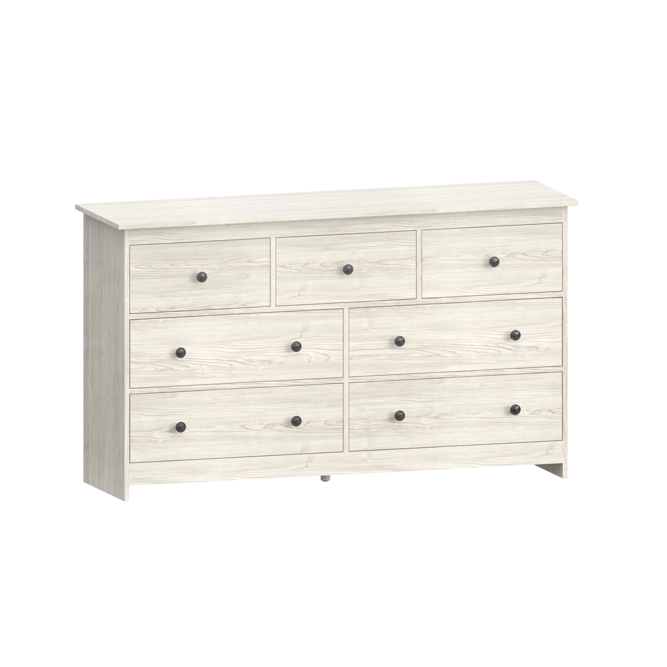 YouTrend 7 Drawer Dresser with Wood Grain, Modern Off-White/Beige Chests of Drawers Wood Adult Storage Cabinet for Bedroom Living Room Hallway
