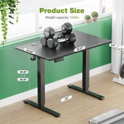 MCQ 40x24 Inch Electric Standing Desk, Ergonomic Rising Modern Lift Motorized Gaming Desktop Workstation, Black