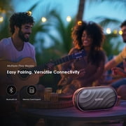 Oraimo Portable Bluetooth Speaker with LED Lightshow, 30 Hours Playtime, Portable Speaker with Mics for Call and Meeting, Gray