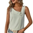 thumbnail image 5 of ZyeKqe Womens Striped Tank Tops Sleeveless Casual Summer Button Asymmetrical V Neck Dressy Loose Fitted Shirts, 5 of 5