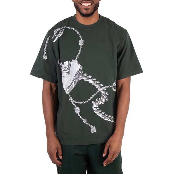 Burberry Graphic Print Crewneck Cotton T-Shirt, Size Medium