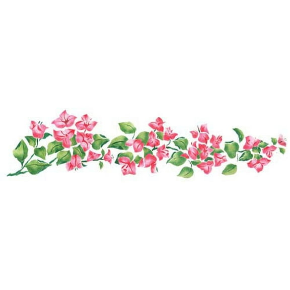 Bougainvillea Flower Border Wall Stencil 3281 by Designer Stencils