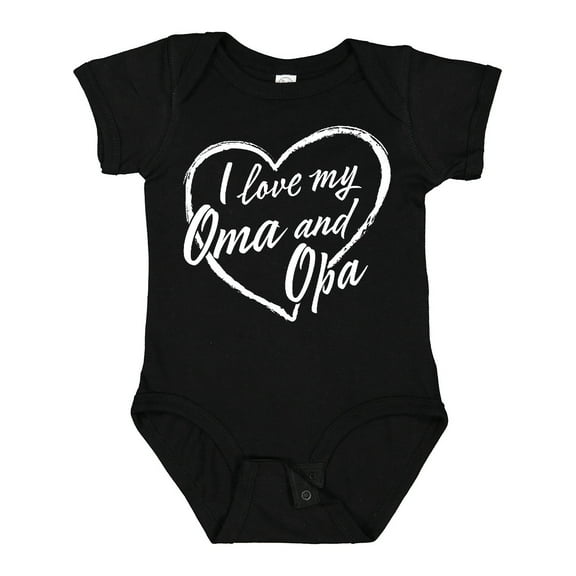 Inktastic I Love My Oma and Opa in White Chalk Heart Boys or Girls Baby Bodysuit