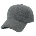 thumbnail image 1 of Winter Baseball Cap for Women Lamb Wool Solid Color Warm Baseball Cap for Outdoor Travel, 1 of 5