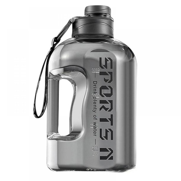 Botella de agua de un galón, jarra de agua motivacional de 57 oz, libre de BPA, a prueba de fugas, botella de agua deportiva grande con asa, le garantiza beber suficiente agua a diario
