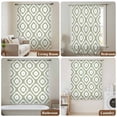 thumbnail image 6 of Sage Green White Geometric Sheer Curtains 54 Inches Long, Modern Abstract Art Light Filering Curtains, Breathable Simi Curtain Privacy Drapes for Kitchen Bathroom Lightweight Small Window Treatment, 6 of 9