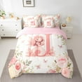 thumbnail image 2 of Feelyou Magic Elf Teens Bedding Comforter Set 7pcs, Pink Monogrammed J Queen Bedding Sets, Fairy Tale Princess Reversible Queen Sheet Sets, Lightweight Room Decor, 2 of 7